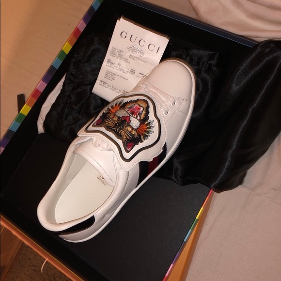 Gucci ace cat patch sneakers